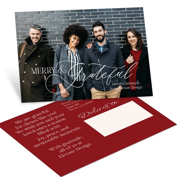 business holiday postcard with photo area