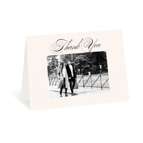 thank you card with photo placeholder and script text