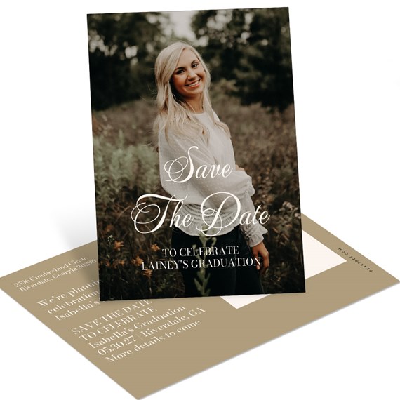 save the date postcard with photo placeholder