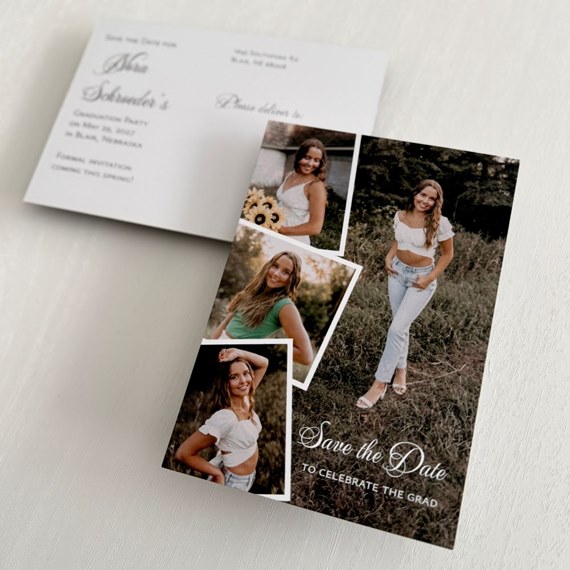 save the date postcard with photo placeholders