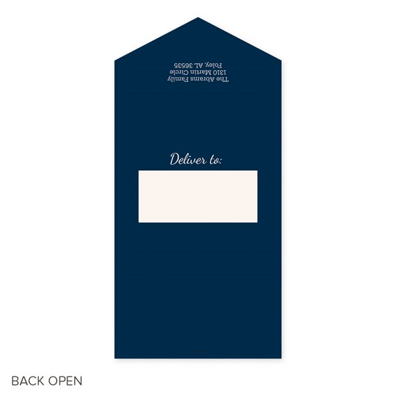 navy blue Hanukkah card with photo area and text placeholder