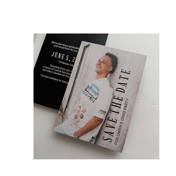 save the date card with photo placeholder