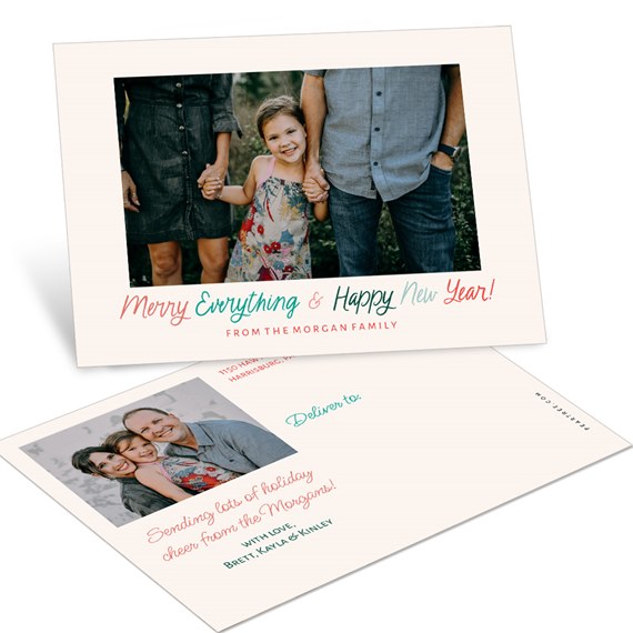 postcard with photo area and customizable text