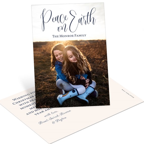 postcard with photo area and scripted text