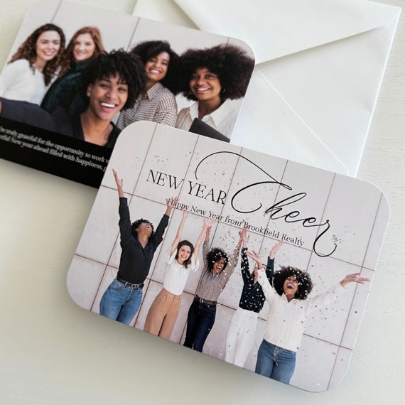 New Year card with photo area and text