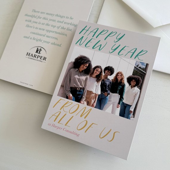 New Year card with photo area and customizable text