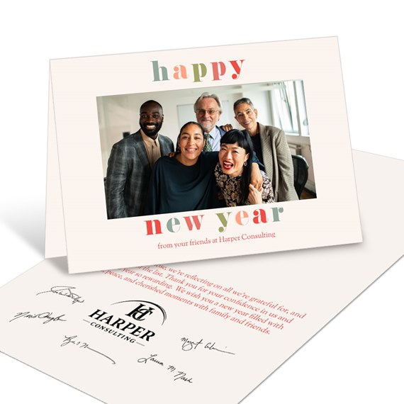 new year card with photo placeholder