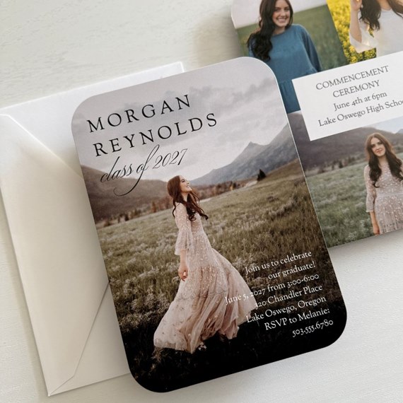 graduation announcement with photo placeholder