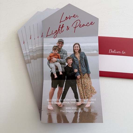 family photo area, customizable text area, red envelope