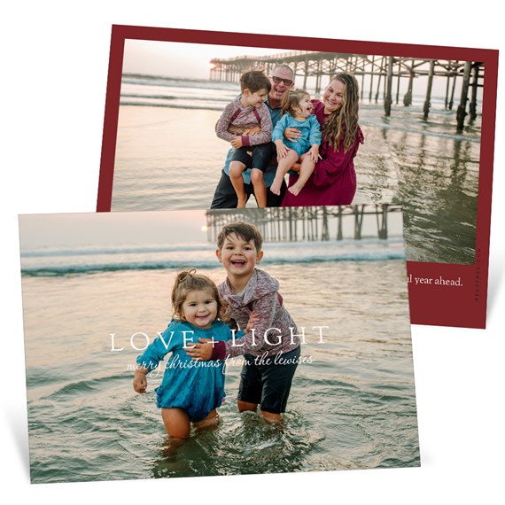 holiday card with photo placeholder and text