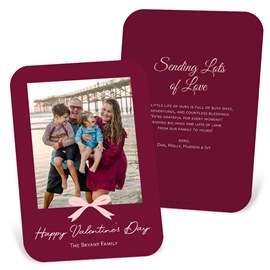 Sweet Bow - Rounded Corner Valentine's Day Card