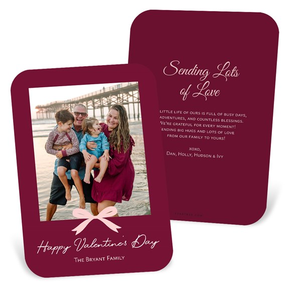 valentine's day card with photo placeholder and message