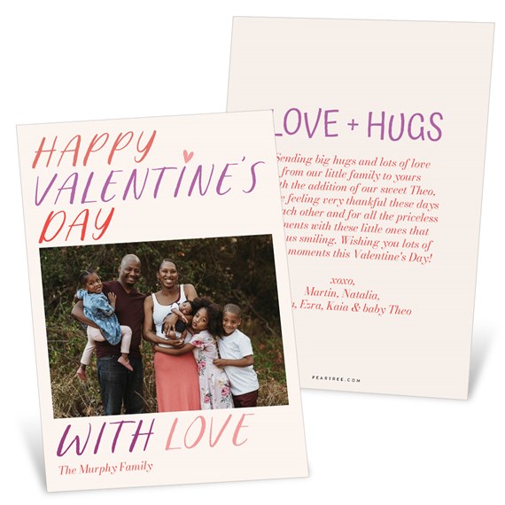 Valentine's Day card with photo area and text