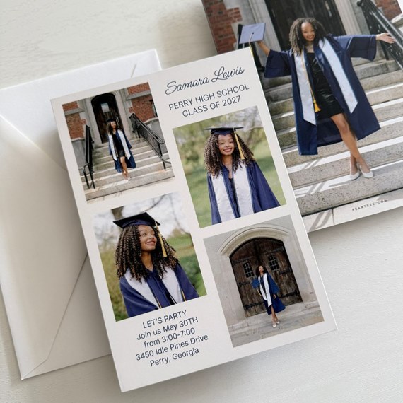 graduation invitation with photo area and customizable text