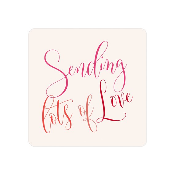 envelope seal with text 'Sending lots of Love'
