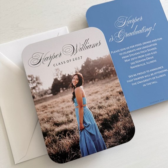 graduation announcement card with photo placeholder