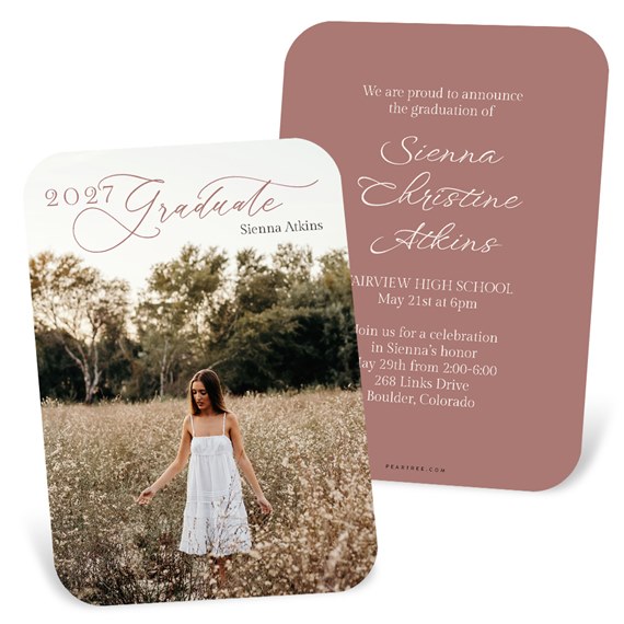 graduation invitation with photo placeholder