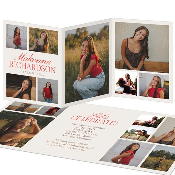 graduation announcement with photo placeholders
