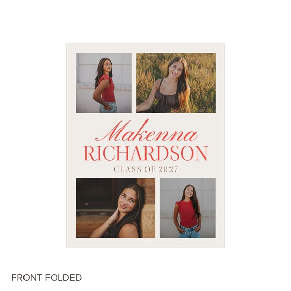 graduation announcement with photo placeholders and text area