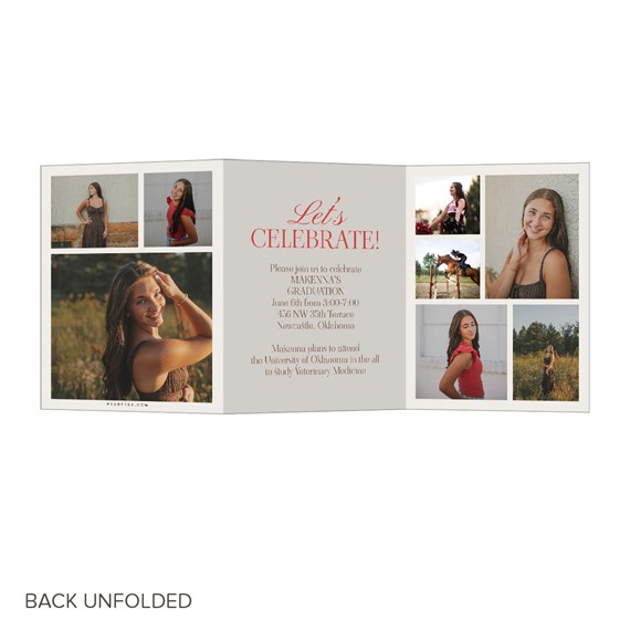 graduation announcement with photo placeholders and text
