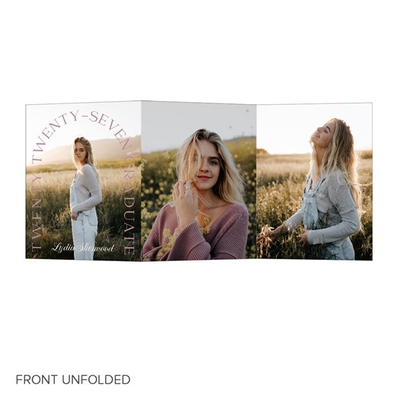 graduation invitation with photo placeholders and decorative text