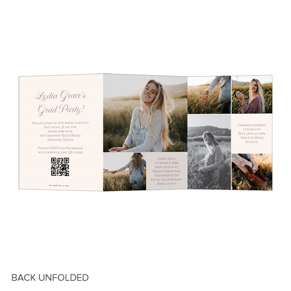 graduation invitation with photo collage and text