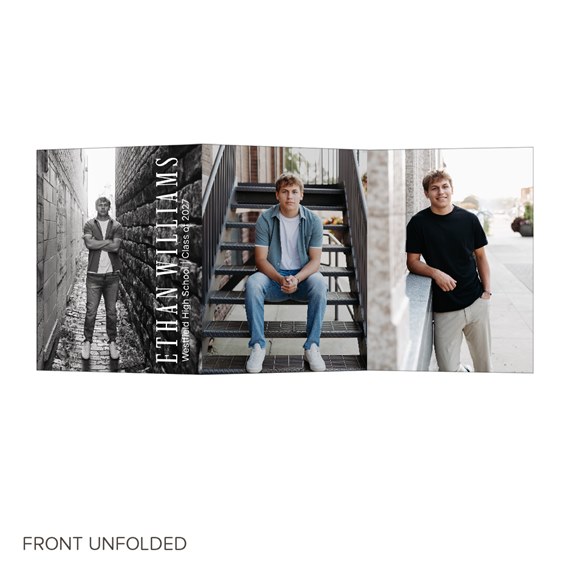 Graduation invitation with photo placeholders and text