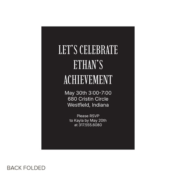graduation party invitation with customizable text area