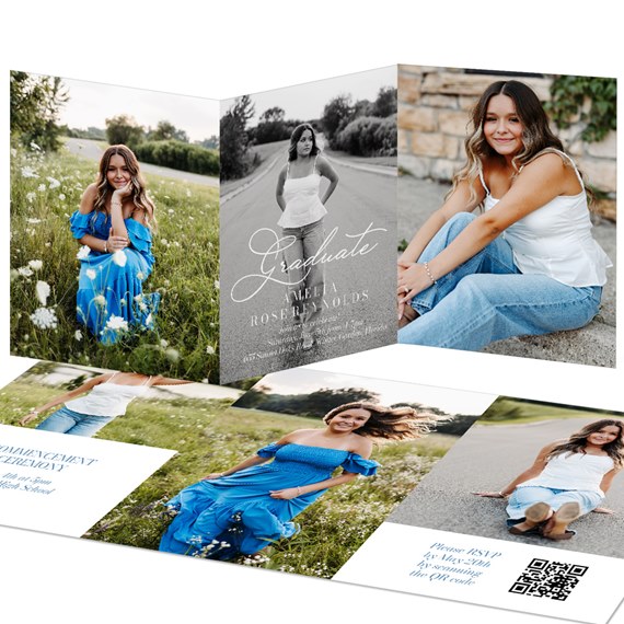 graduation announcement with photo placeholders and text