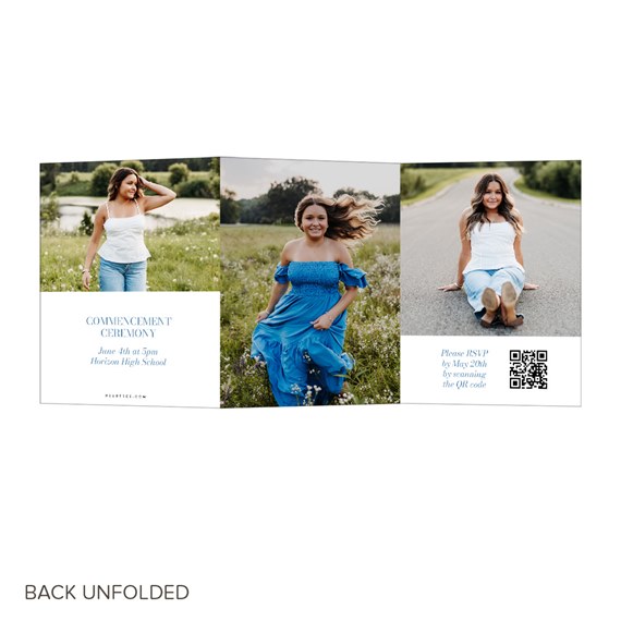 Graduation announcement with photo placeholders and text areas