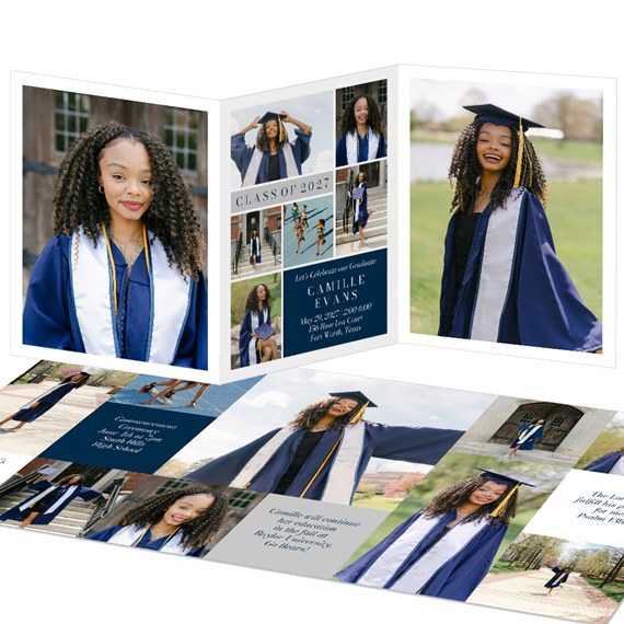 graduation invitation with photo placeholders