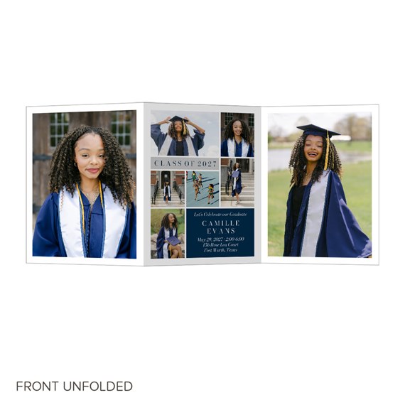 graduation invitation with photo area and customizable text