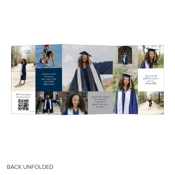 graduation invitation with photo placeholders and text