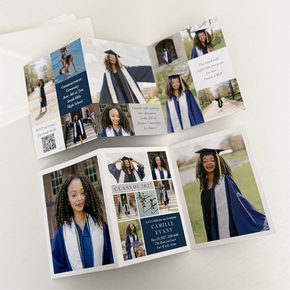 graduation invitation with photo placeholders
