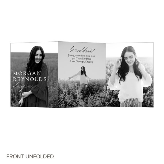 graduation invitation with photo placeholders