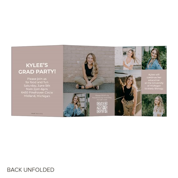 graduation announcement with photo placeholders and text areas
