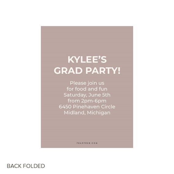 graduation announcement with customizable text area