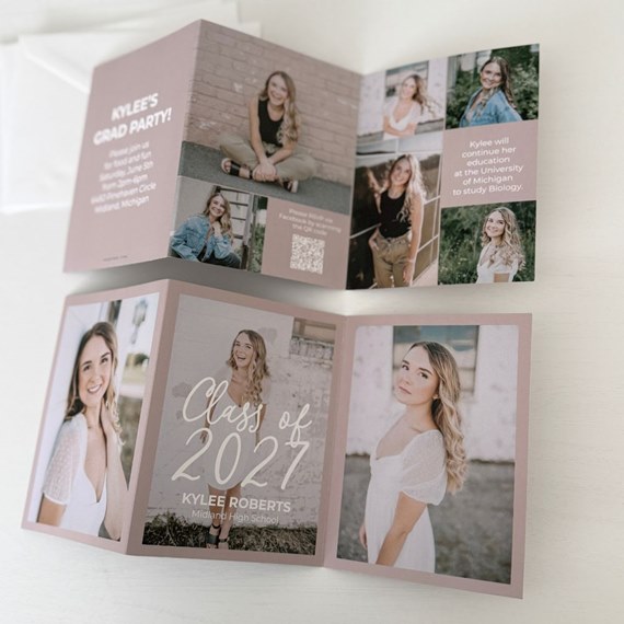 graduation announcement card with photo placeholders