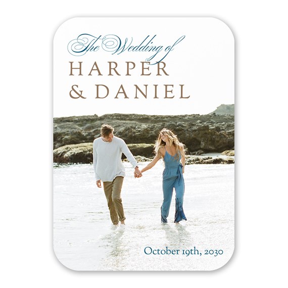 wedding invitation with photo placeholder and text