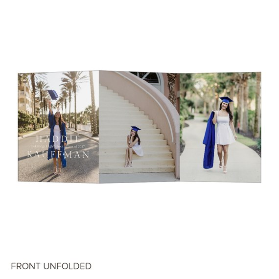 graduation invitation with three photo areas