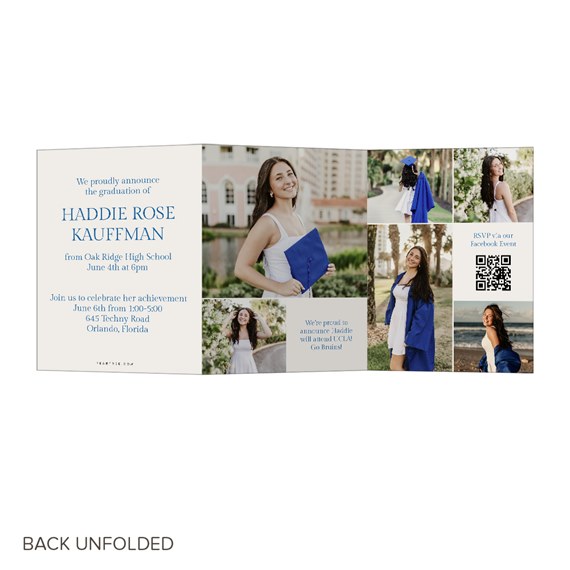 graduation invitation with photo placeholders and printed text