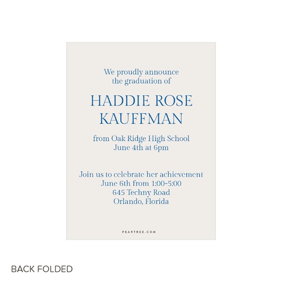 graduation invitation with customizable text area and photo placeholder