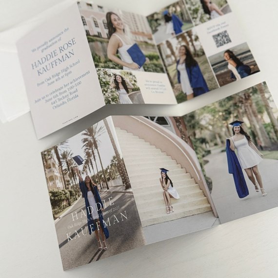 graduation invitation with photo placeholders and text area