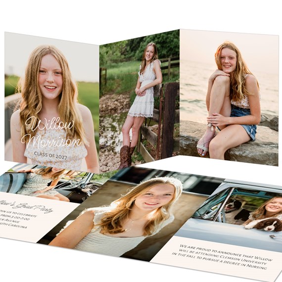 graduation party invitation with photo placeholders and text area