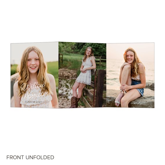 photo placeholders with white borders and text overlay