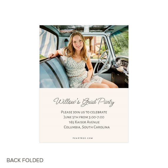 graduation party invitation with photo placeholder and event details