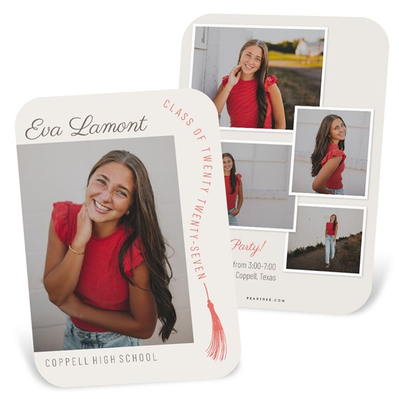 Graduation announcement with photo placeholder and text