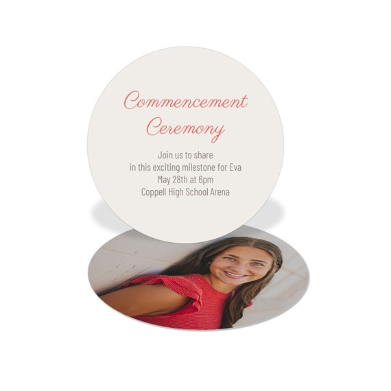 photo placeholder, circular graduation insert card