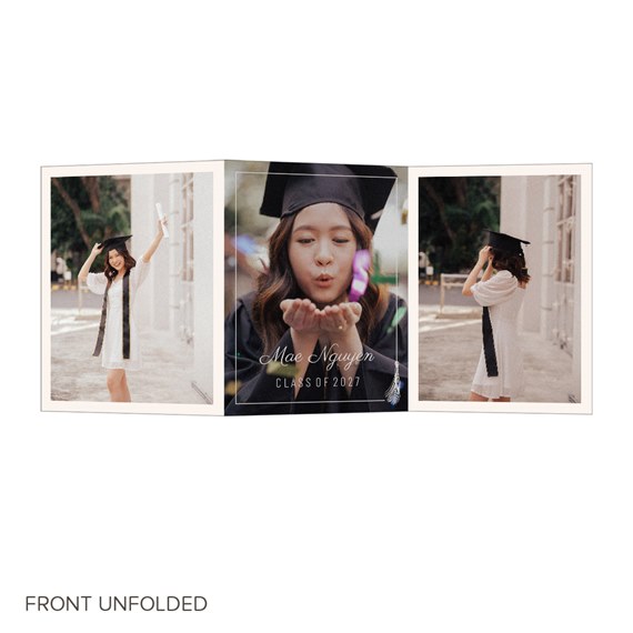 graduation announcement with photo placeholders and text area
