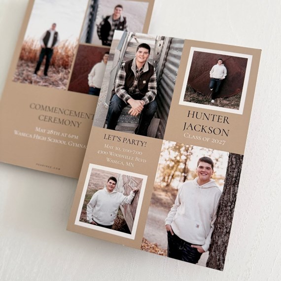 graduation invitation with multiple photo placeholders